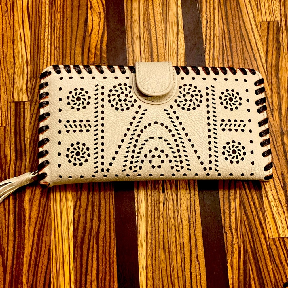 Faux leather clutch wallet in mexicana style